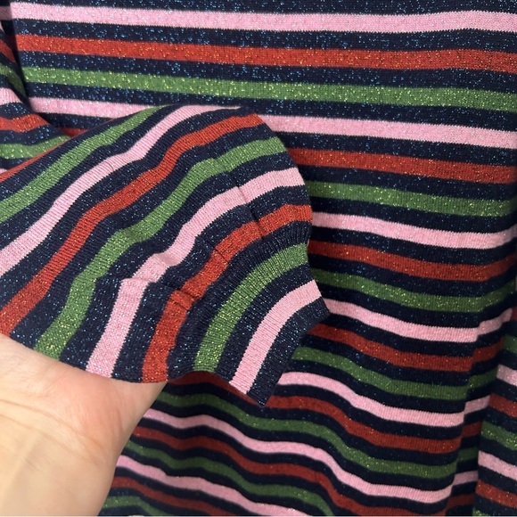Boden Mabel Metallic Bishop Sleeves Striped Sweater - Picture 4 of 7